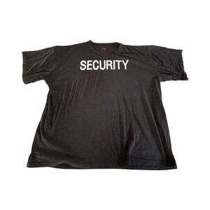 Vintage Rothco Mens‎ Security Graphic T-Shirt Black Short Sleeve Crew Neck 3XL